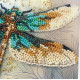 Mini Bead Embroidery Kit on Art Canvas "Emerald wings"