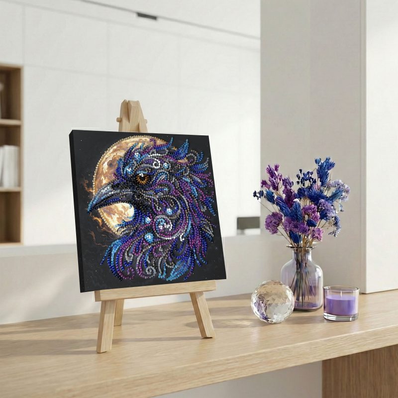 Mini Bead Embroidery Kit on Art Canvas "Amber gaze"