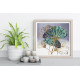 Midi Bead Embroidery Kit on Art Canvas "Emerald leaves"