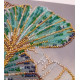 Midi Bead Embroidery Kit on Art Canvas "Emerald leaves"