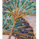 Midi Bead Embroidery Kit on Art Canvas "Emerald leaves"