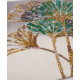 Midi Bead Embroidery Kit on Art Canvas "Emerald leaves"