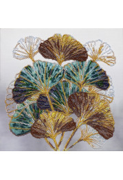 Midi Bead Embroidery Kit on Art Canvas "Emerald branch"