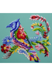 Midi Bead Embroidery Kit on Art Canvas "Spring bird"