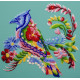 Midi Bead Embroidery Kit on Art Canvas "Spring bird"