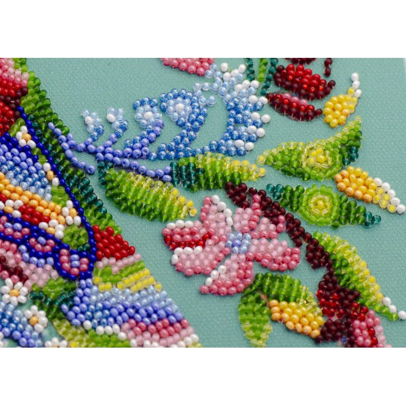 Midi Bead Embroidery Kit on Art Canvas "Spring bird"