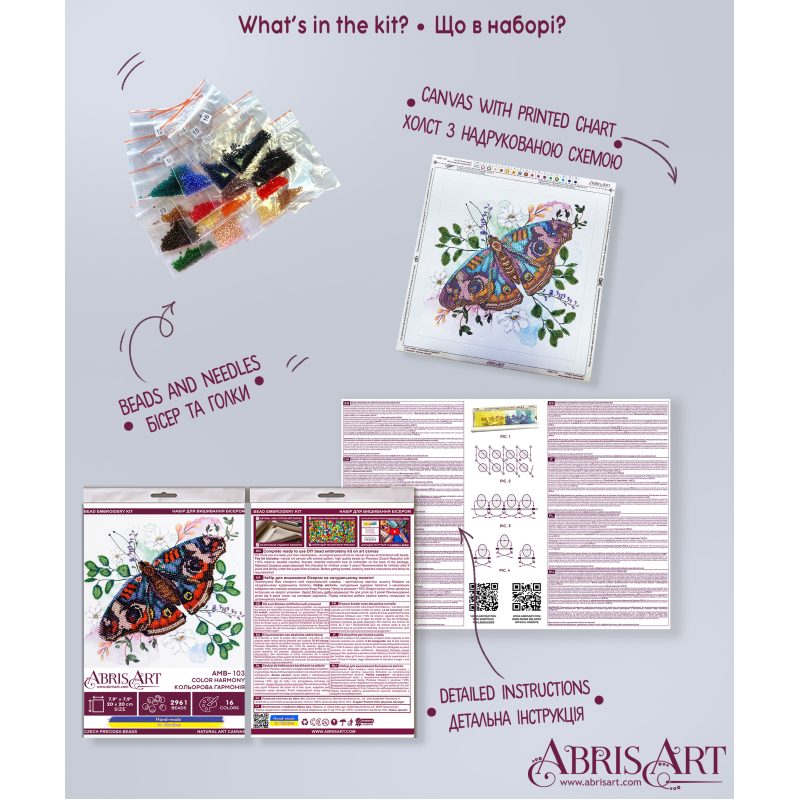 Midi Bead Embroidery Kit on Art Canvas "Color harmony"