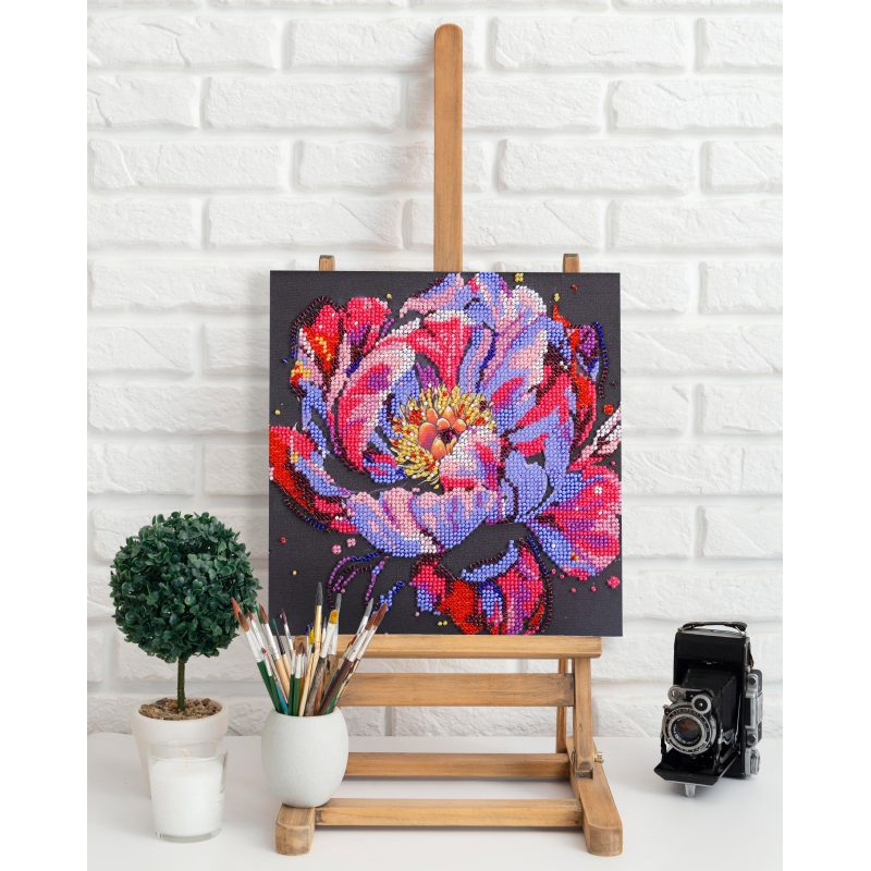 Midi Bead Embroidery Kit on Art Canvas "Time to bloom"