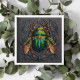 Midi Bead Embroidery Kit on Art Canvas "Emerald beetle"