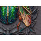 Midi Bead Embroidery Kit on Art Canvas "Emerald beetle"