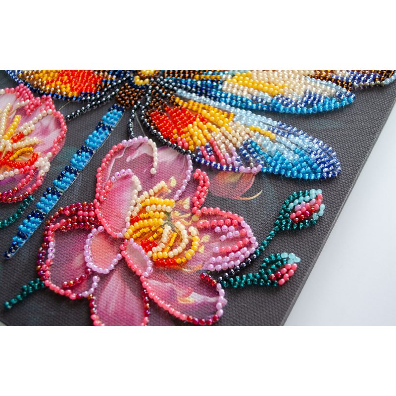 Midi Bead Embroidery Kit on Art Canvas "Flickering wings"