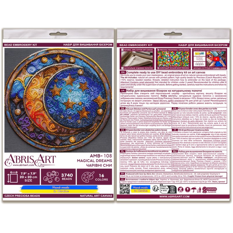 Midi Bead Embroidery Kit on Art Canvas "Magical dreams"