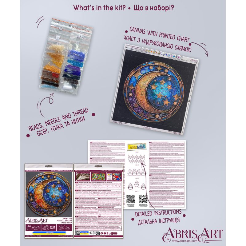 Midi Bead Embroidery Kit on Art Canvas "Magical dreams"