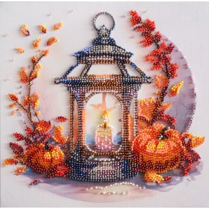 Midi Bead Embroidery Kit on Art Canvas "Autumn light"