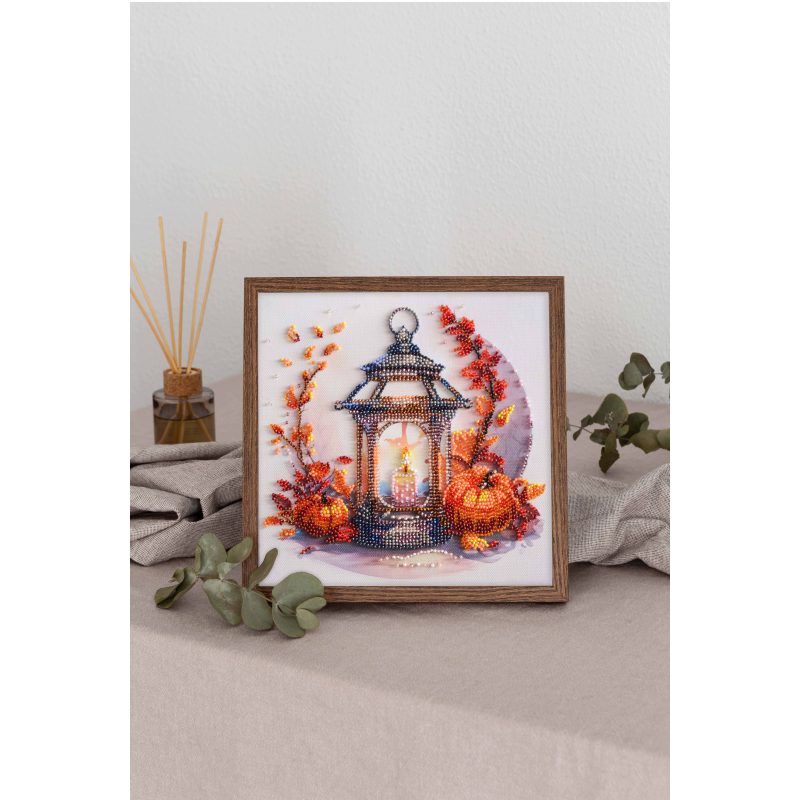 Midi Bead Embroidery Kit on Art Canvas "Autumn light"