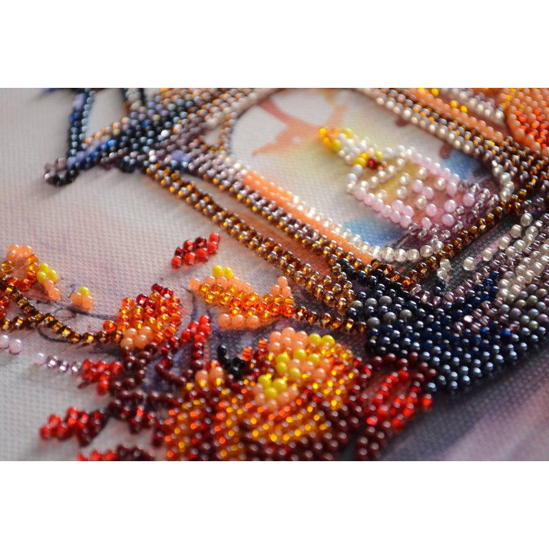 Midi Bead Embroidery Kit on Art Canvas "Autumn light"