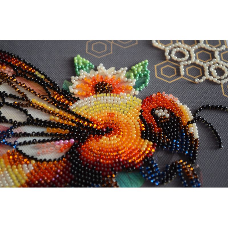 Midi Bead Embroidery Kit on Art Canvas "Honey mosaic"