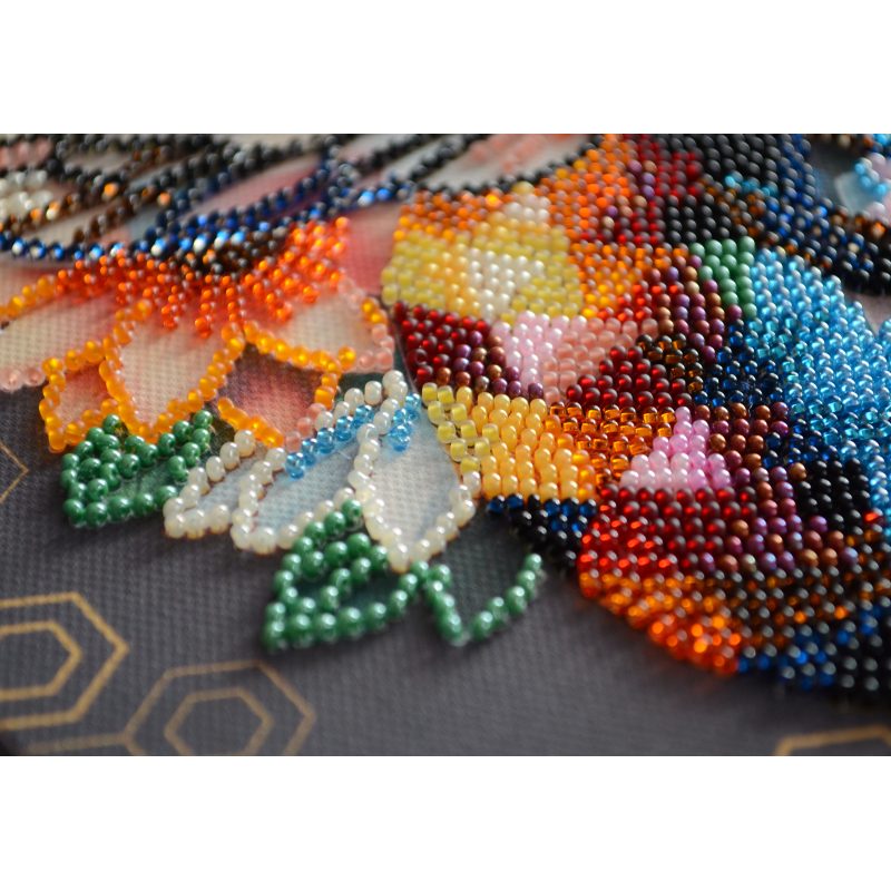 Midi Bead Embroidery Kit on Art Canvas "Honey mosaic"