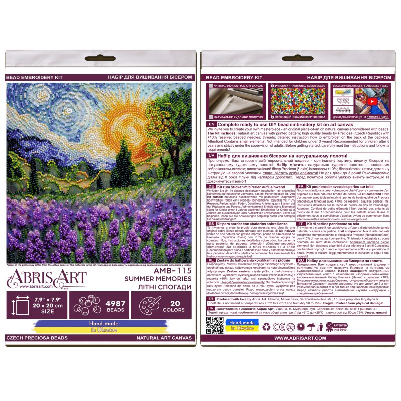 Midi Bead Embroidery Kit on Art Canvas "Summer memories"