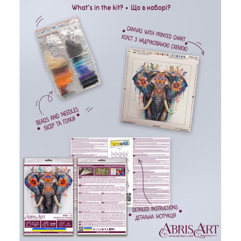 Midi Bead Embroidery Kit on Art Canvas "Secrets of the east"
