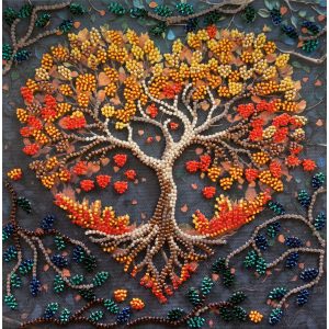 Midi Bead Embroidery Kit on Art Canvas "Warm feelings"