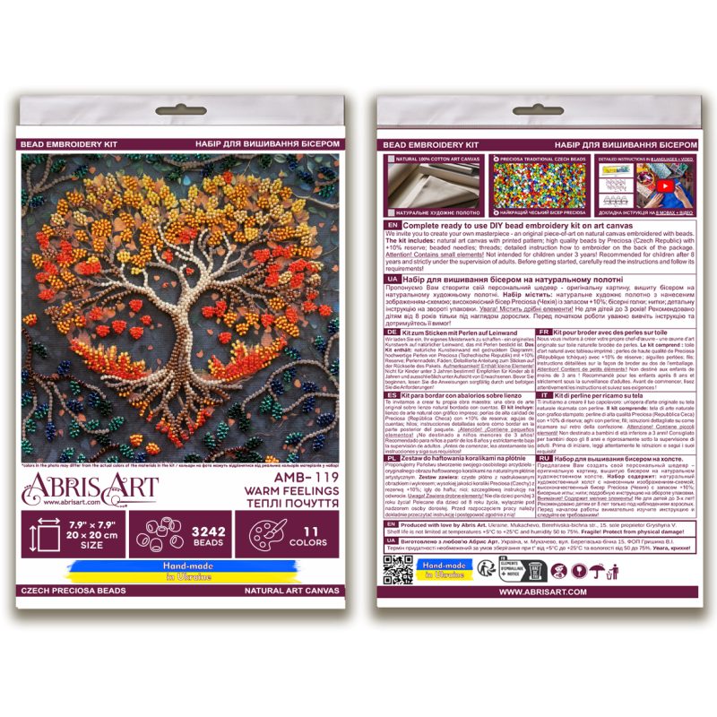 Midi Bead Embroidery Kit on Art Canvas "Warm feelings"