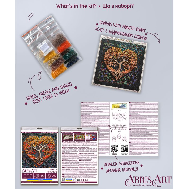 Midi Bead Embroidery Kit on Art Canvas "Warm feelings"