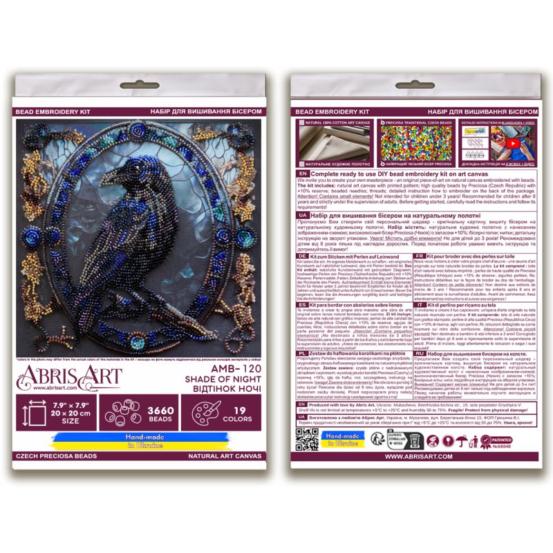 Midi Bead Embroidery Kit on Art Canvas "Shade of night"