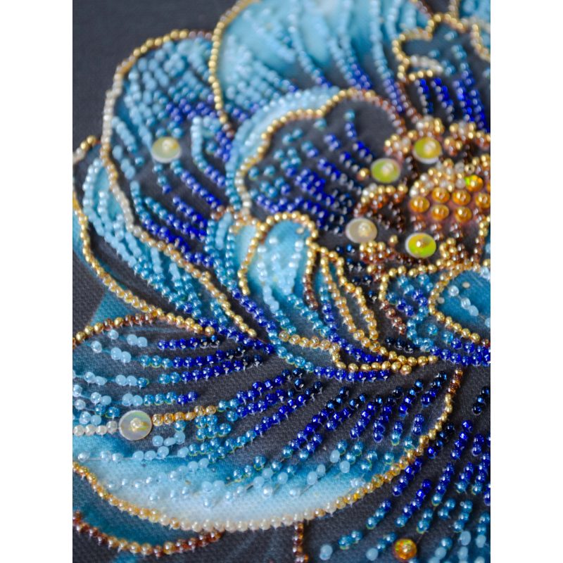 Midi Bead Embroidery Kit on Art Canvas "Royal Bloom"