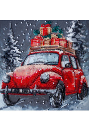 Midi Bead Embroidery Kit on Art Canvas "Holiday Delivery"