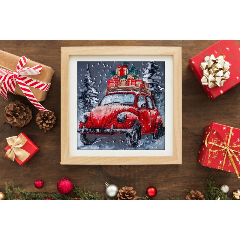 Midi Bead Embroidery Kit on Art Canvas "Holiday Delivery"