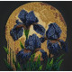 Midi Bead Embroidery Kit on Art Canvas "Dancing in golden light"