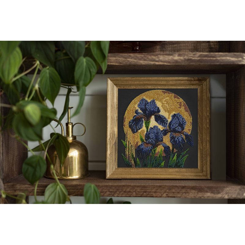 Midi Bead Embroidery Kit on Art Canvas "Dancing in golden light"
