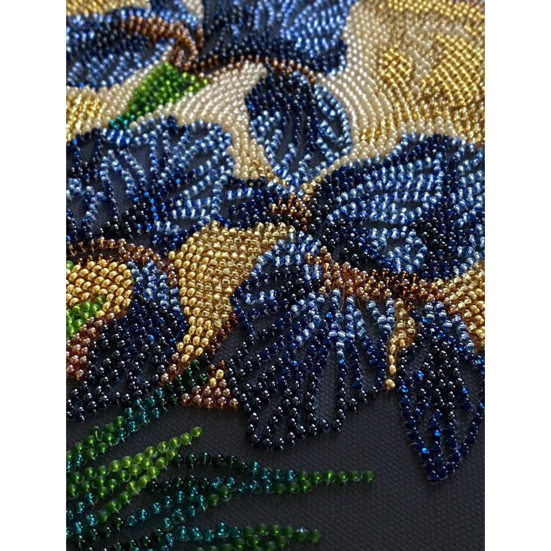 Midi Bead Embroidery Kit on Art Canvas "Dancing in golden light"