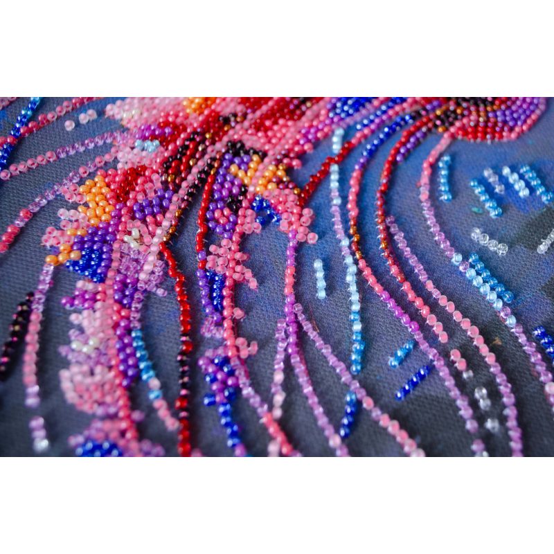 Midi Bead Embroidery Kit on Art Canvas "Dangerous grace"