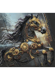 Midi Bead Embroidery Kit on Art Canvas "Thunder of Darkness"