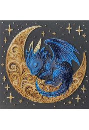 Midi Bead Embroidery Kit on Art Canvas "Little One of Moonlit Legends"