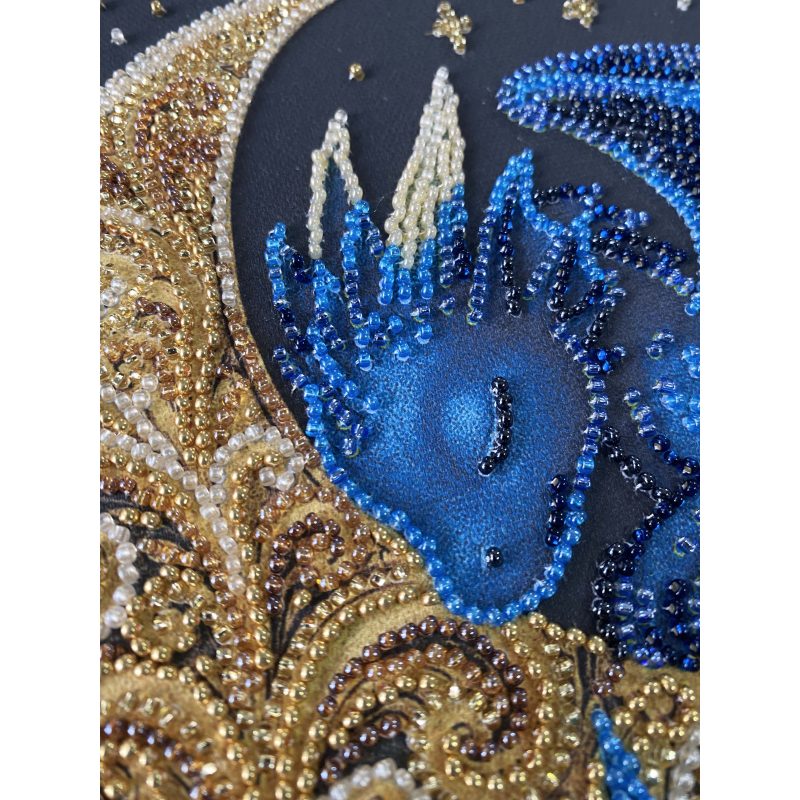 Midi Bead Embroidery Kit on Art Canvas "Little One of Moonlit Legends"