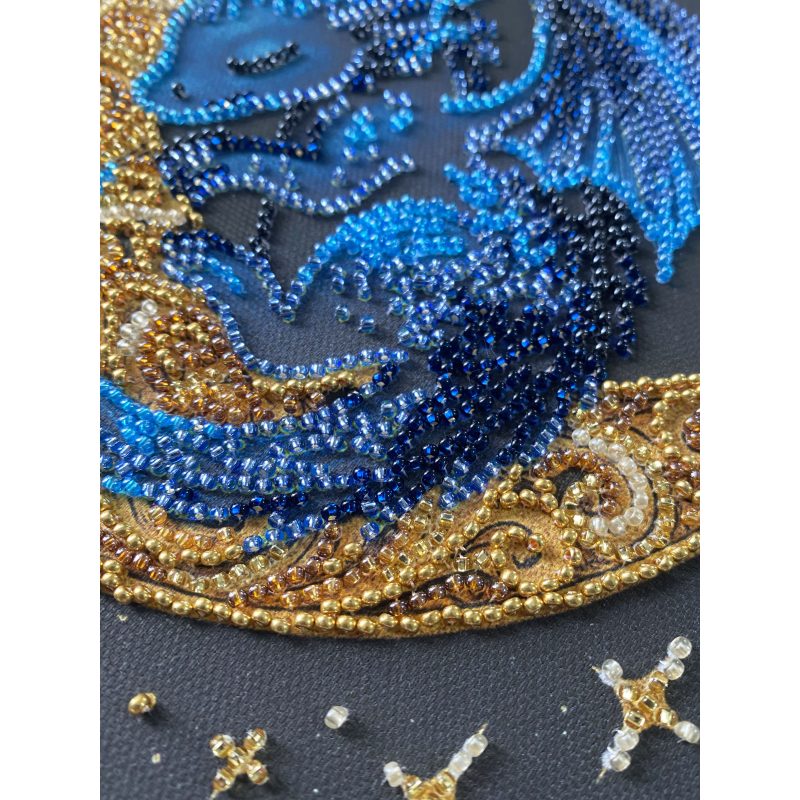 Midi Bead Embroidery Kit on Art Canvas "Little One of Moonlit Legends"