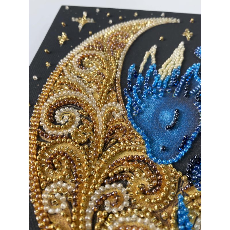 Midi Bead Embroidery Kit on Art Canvas "Little One of Moonlit Legends"