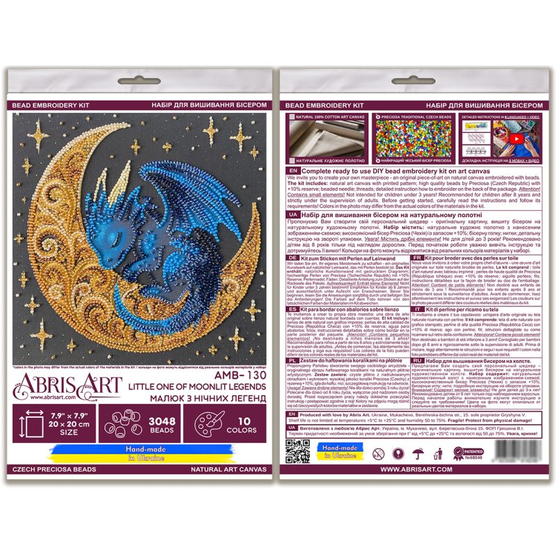 Midi Bead Embroidery Kit on Art Canvas "Little One of Moonlit Legends"