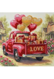 Midi Bead Embroidery Kit on Art Canvas "Gift Love"