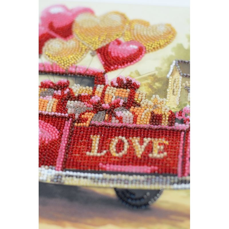 Midi Bead Embroidery Kit on Art Canvas "Gift Love"