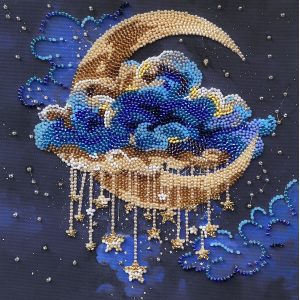 Midi Bead Embroidery Kit on Art Canvas "Cradle of Stellar Dreams"
