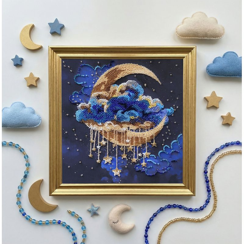 Midi Bead Embroidery Kit on Art Canvas "Cradle of Stellar Dreams"