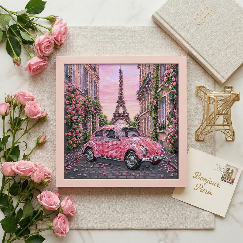 Midi Bead Embroidery Kit on Art Canvas "La Vie en rose"