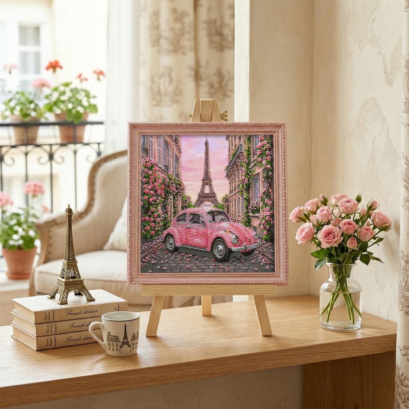 Midi Bead Embroidery Kit on Art Canvas "La Vie en rose"