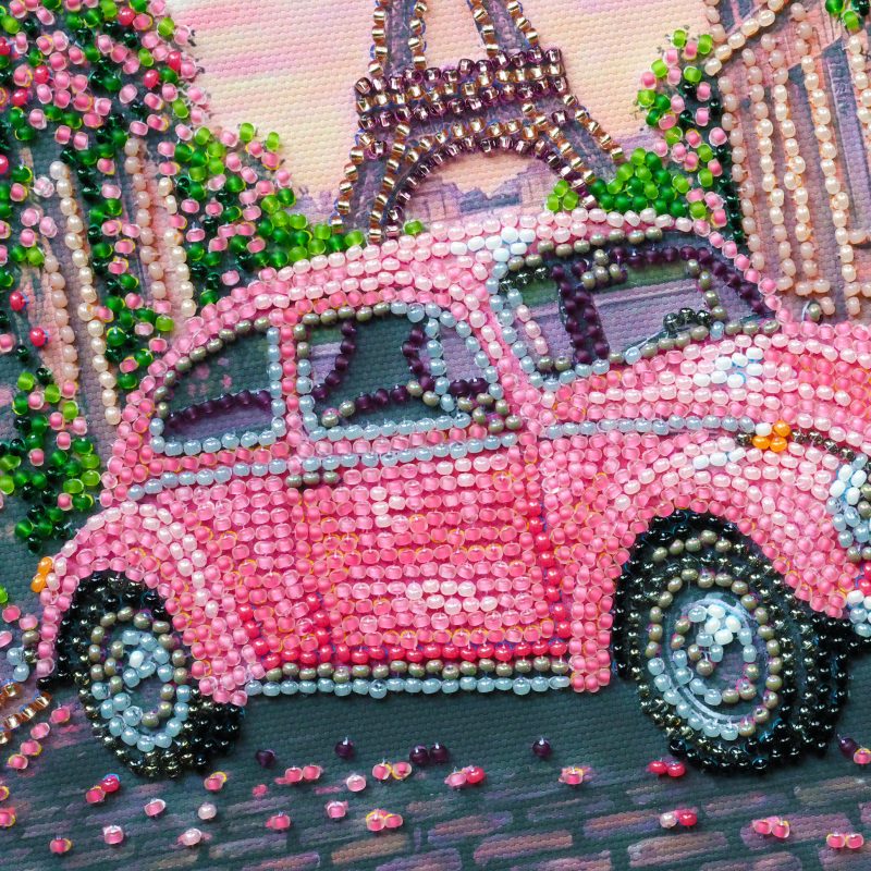 Midi Bead Embroidery Kit on Art Canvas "La Vie en rose"