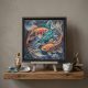 Midi Bead Embroidery Kit on Art Canvas "Dancing among the waves"