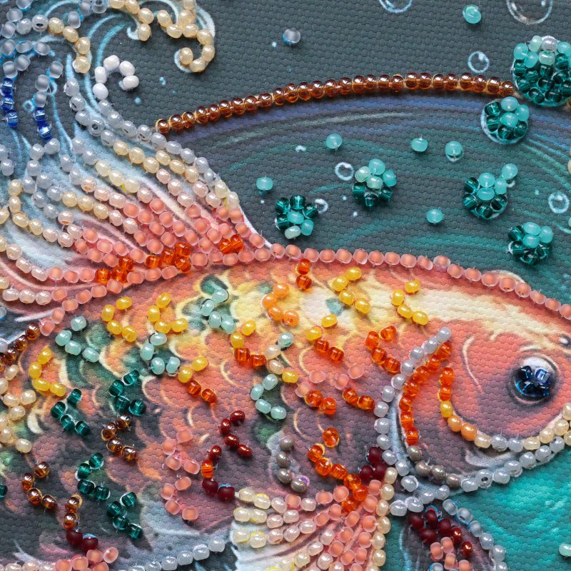 Midi Bead Embroidery Kit on Art Canvas "Dancing among the waves"